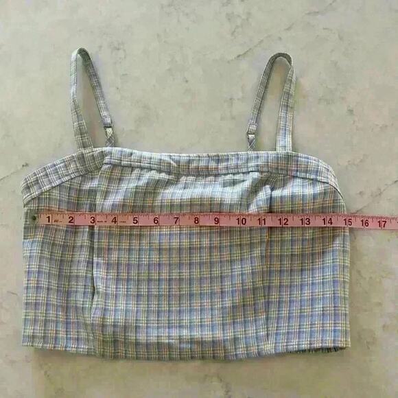 NWT Elodie Plaid Y2K Crop Spaghetti Strap Top Size Large - Picture 5 of 6
